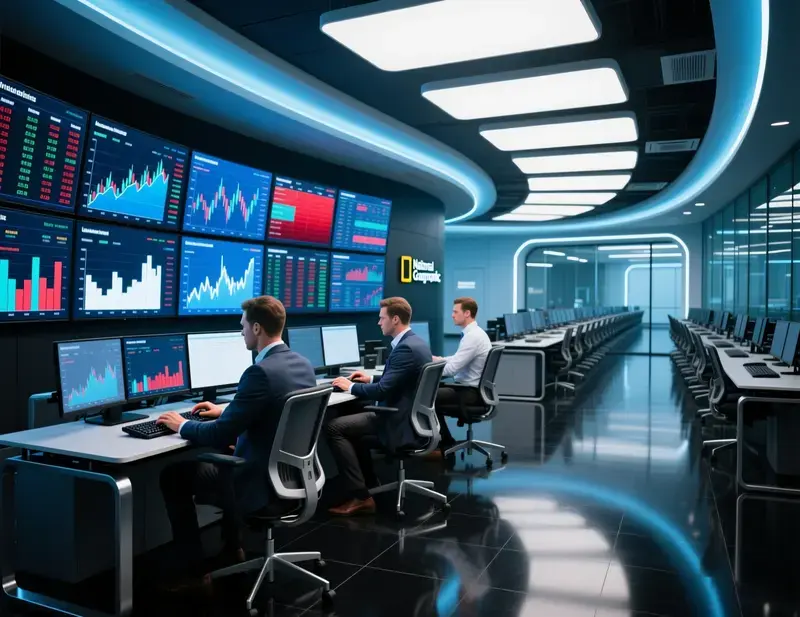 Profissionais numa sala de trading de apostas a monitorizar mercados em m&uacute;ltiplos ecr&atilde;s