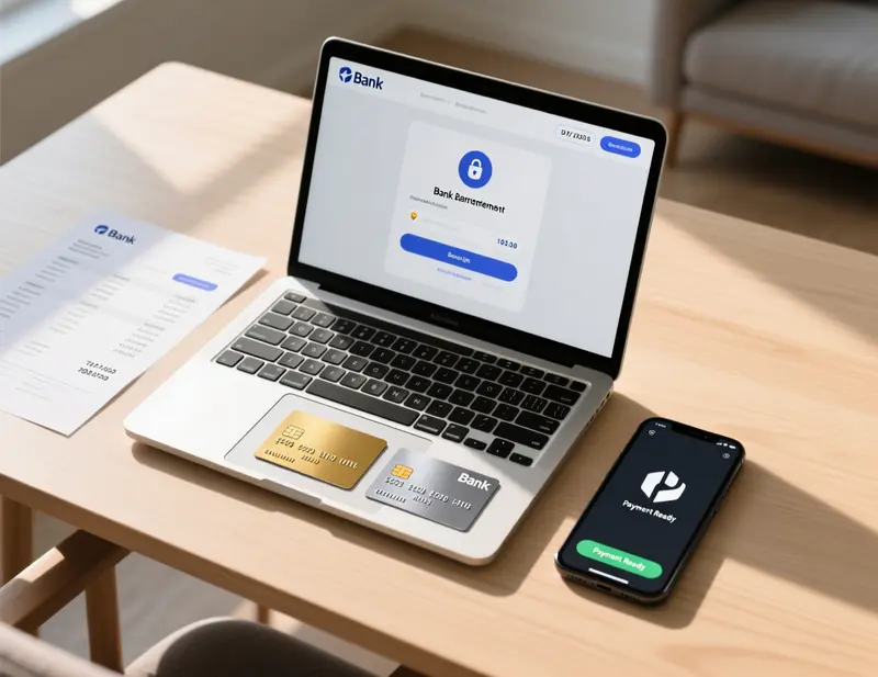 V&aacute;rias op&ccedil;&otilde;es de pagamento incluindo cart&otilde;es e carteiras digitais sobre mesa de escrit&oacute;rio